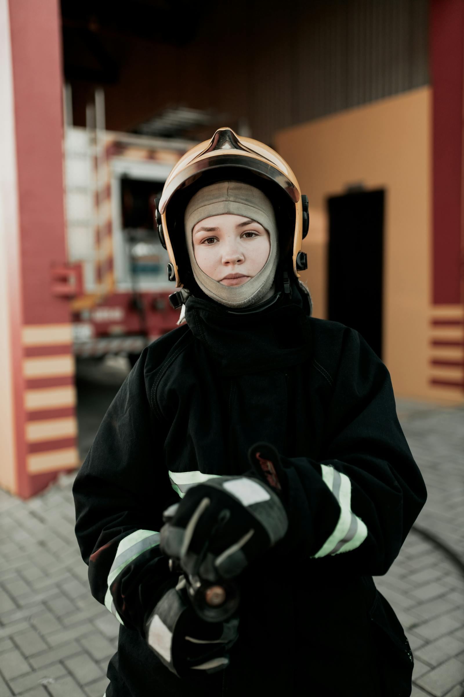 Firefighter in full gear
